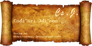 Császi János névjegykártya